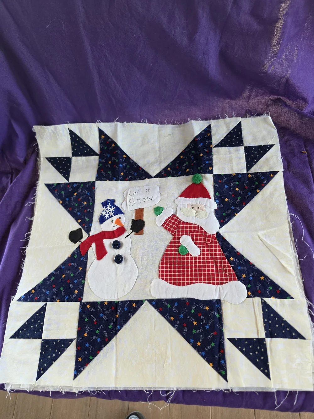 Set Of 6 Quilt Blocks, Unquilted